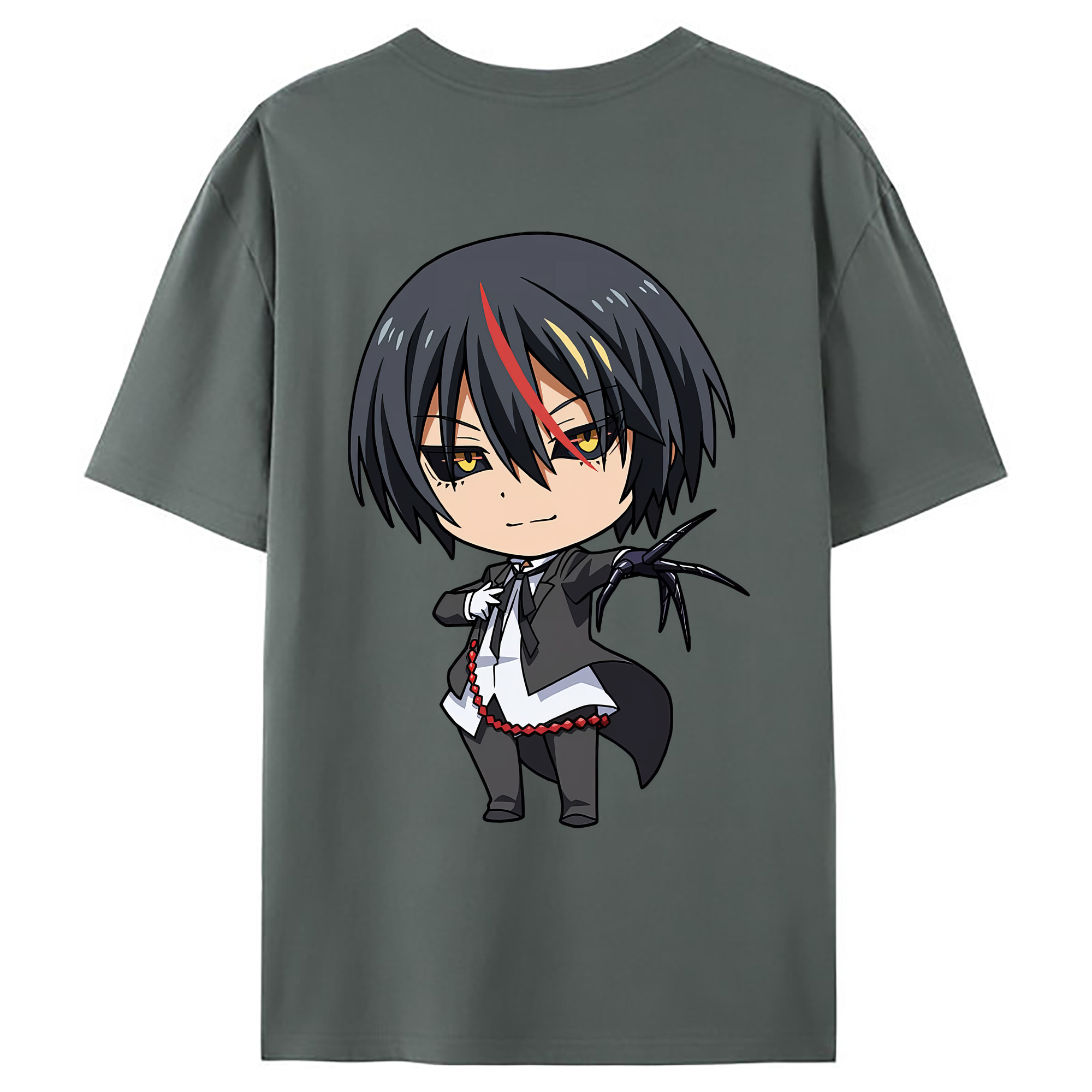 （画像用） 転スラ Regarding Reincarnated to Slime 綿100％ メンズ半袖Tシャツ（バックプリント） 通気性